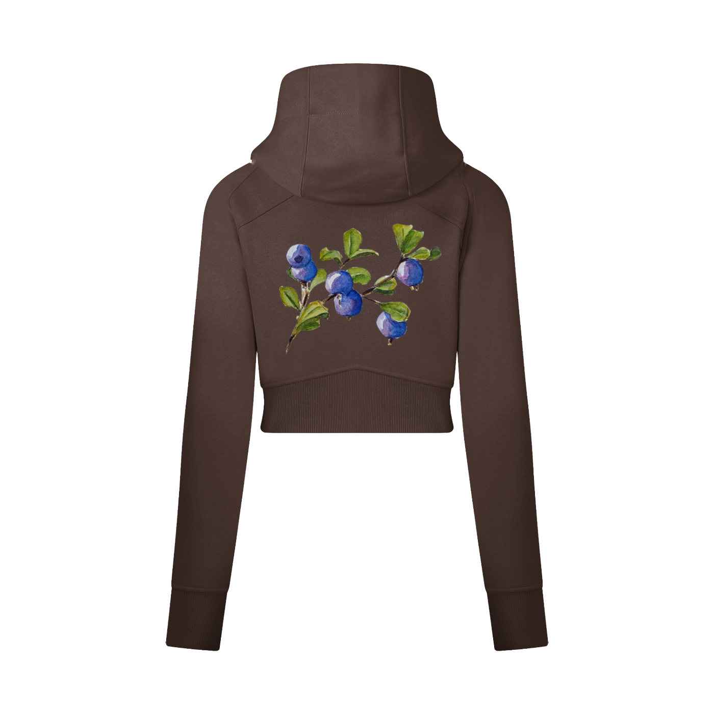 Blueberry Athletic Cropped Zip-Through Hoodie