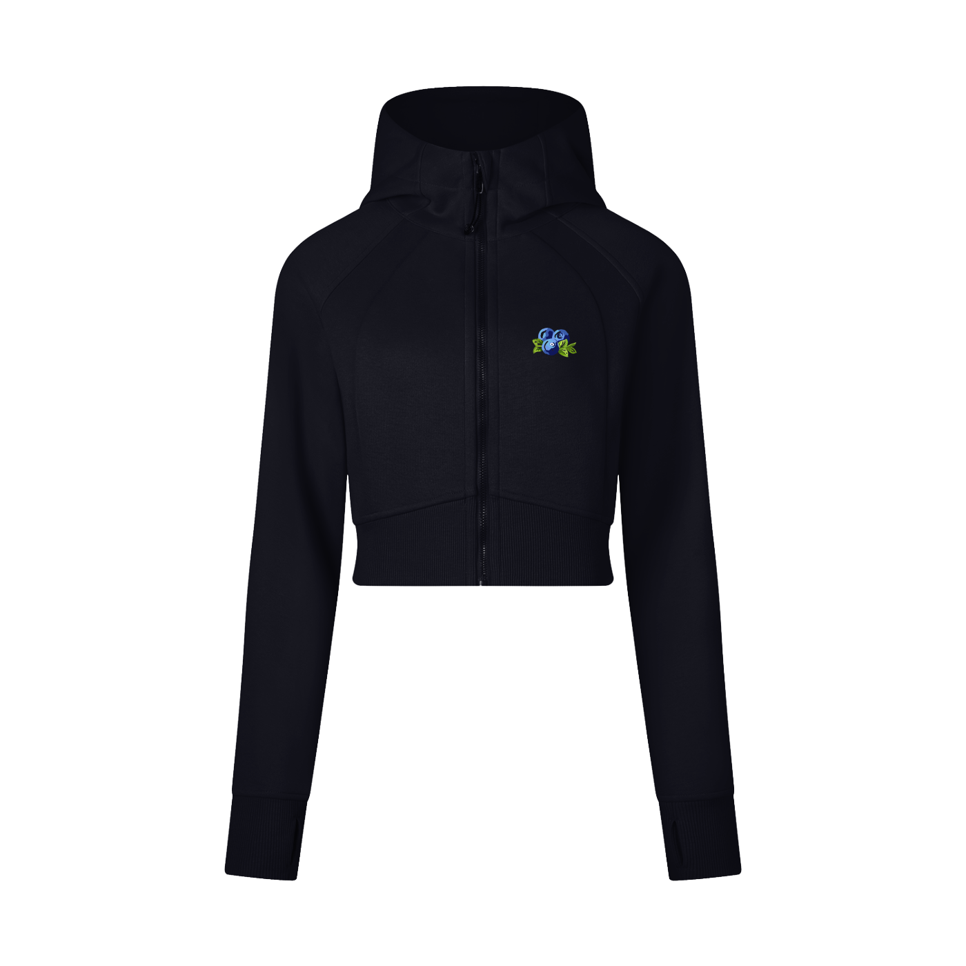 Blueberry Athletic Cropped Zip-Through Hoodie