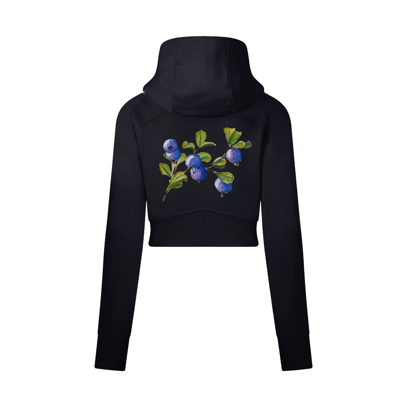 Blueberry Athletic Cropped Zip-Through Hoodie