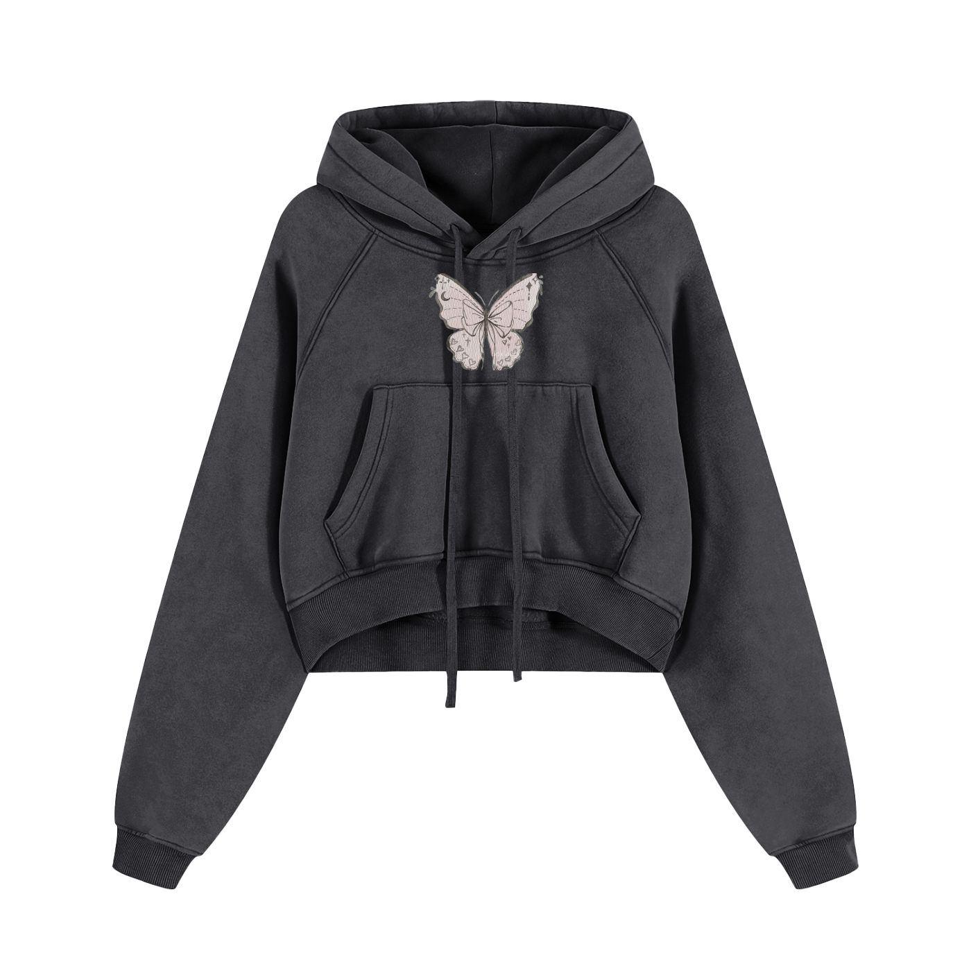 Butterfly Athletic Cropped Hoodie