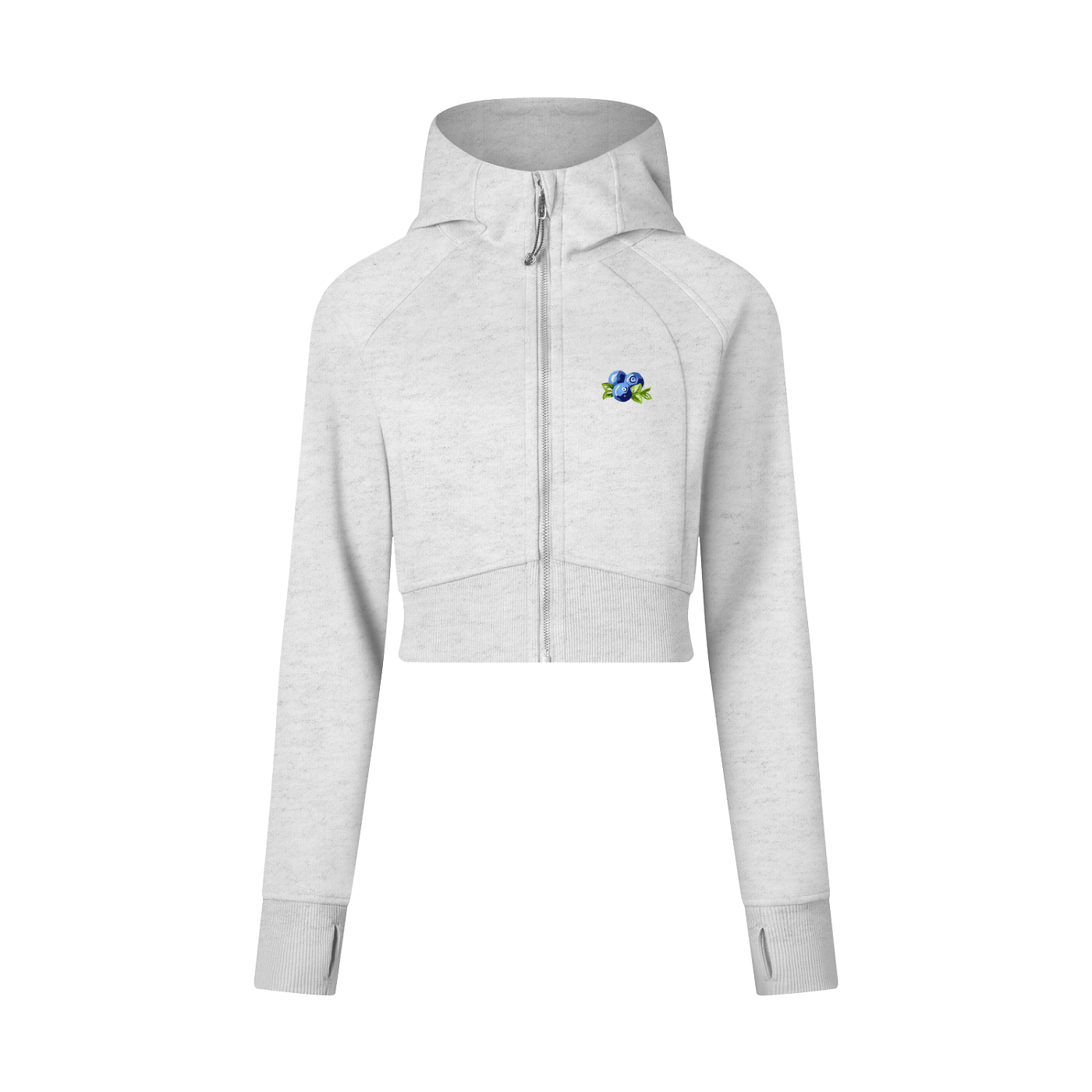 Blueberry Athletic Cropped Zip-Through Hoodie