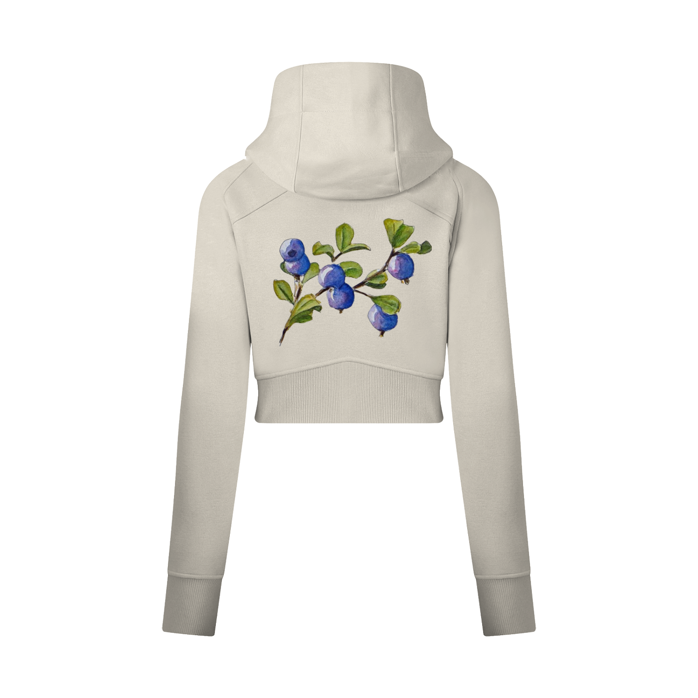 Blueberry Athletic Cropped Zip-Through Hoodie