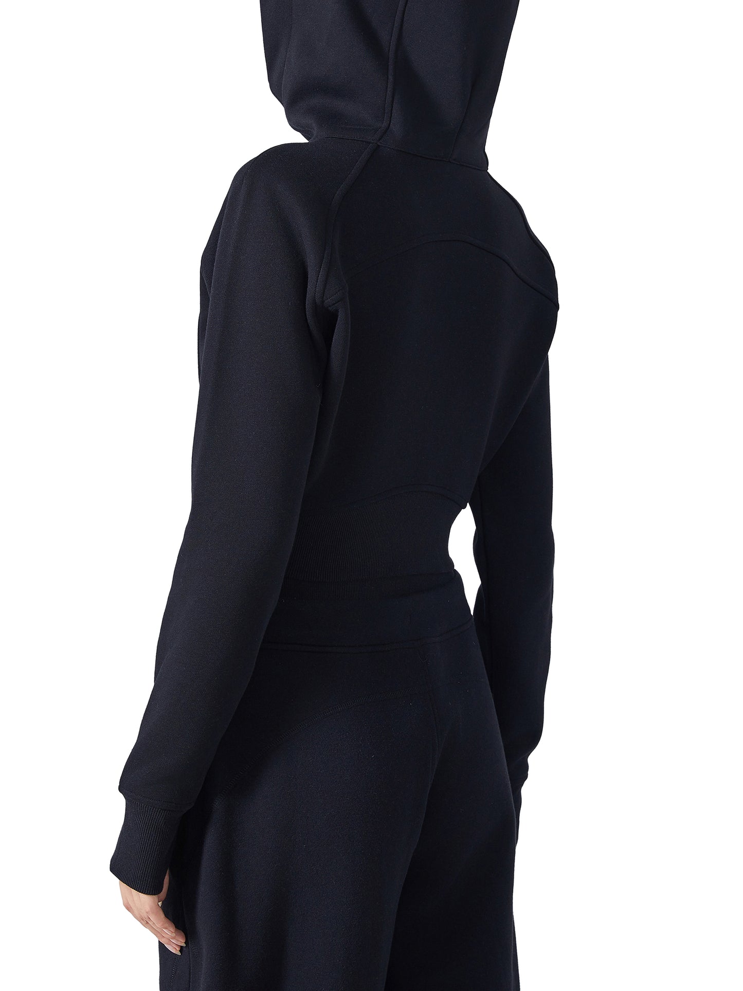 Blueberry Athletic Cropped Zip-Through Hoodie