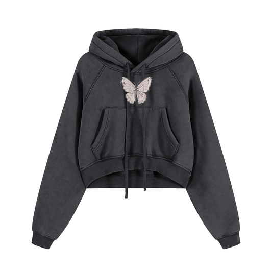 Butterfly Athletic Cropped Hoodie